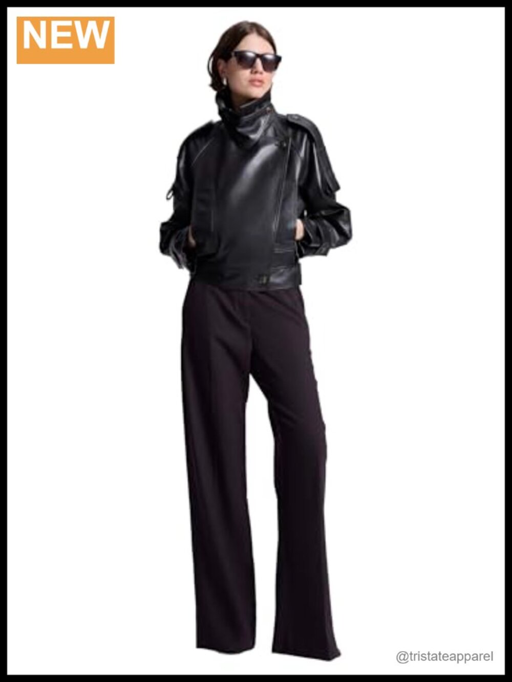 ALC Women's Miles Jacket Leather Button Front Long Sleeve